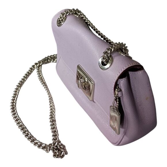 Coach Mini Cassidy Crossbody Bag F77974 Purple Lavender Leather Silver Chain - Picture 11 of 15